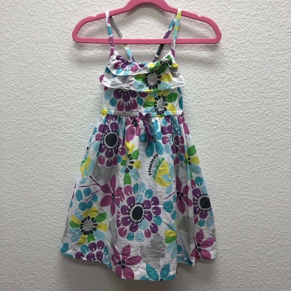 Carters Toddler Girls Dress Sz 4 years Spaghetti Straps Floral Ruffle Top